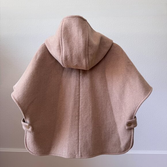 Luxury Kids Beige Cape Coat NWOT | Size 6–7 Hooded Wool-Blend Winter Beautiful - Picture 5 of 16